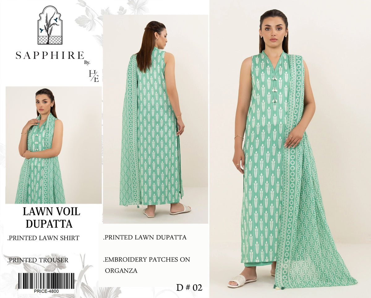 Sapphire 3 Piece Summer Lawn SP 04