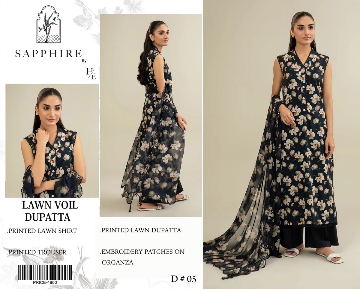 Sapphire 3 Piece Summer Lawn SP 07