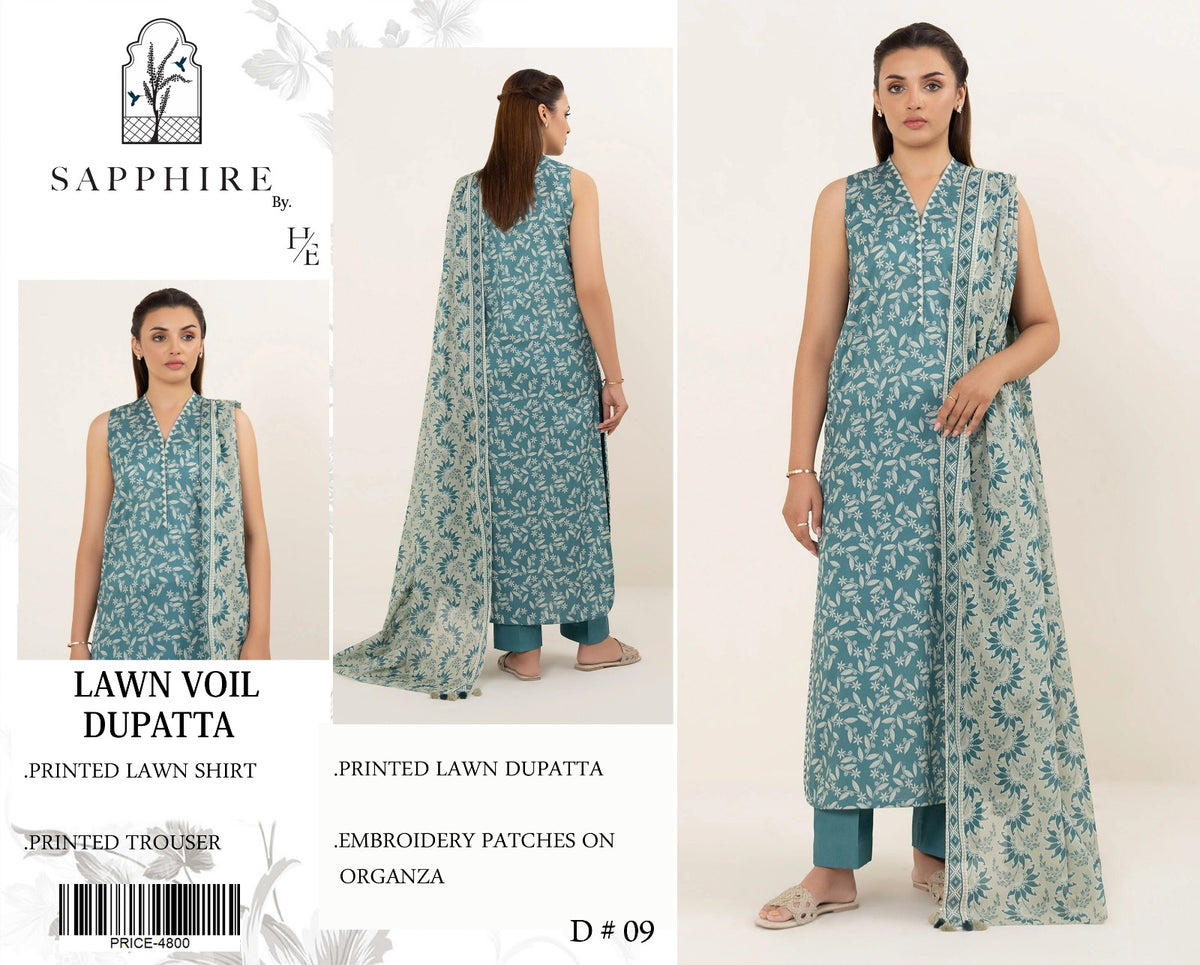 Sapphire 3 Piece Summer Lawn SP 08