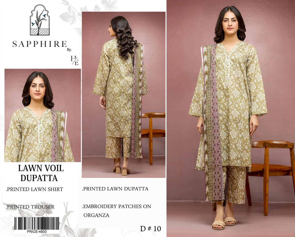 Sapphire 3 Piece Summer Lawn SP 09